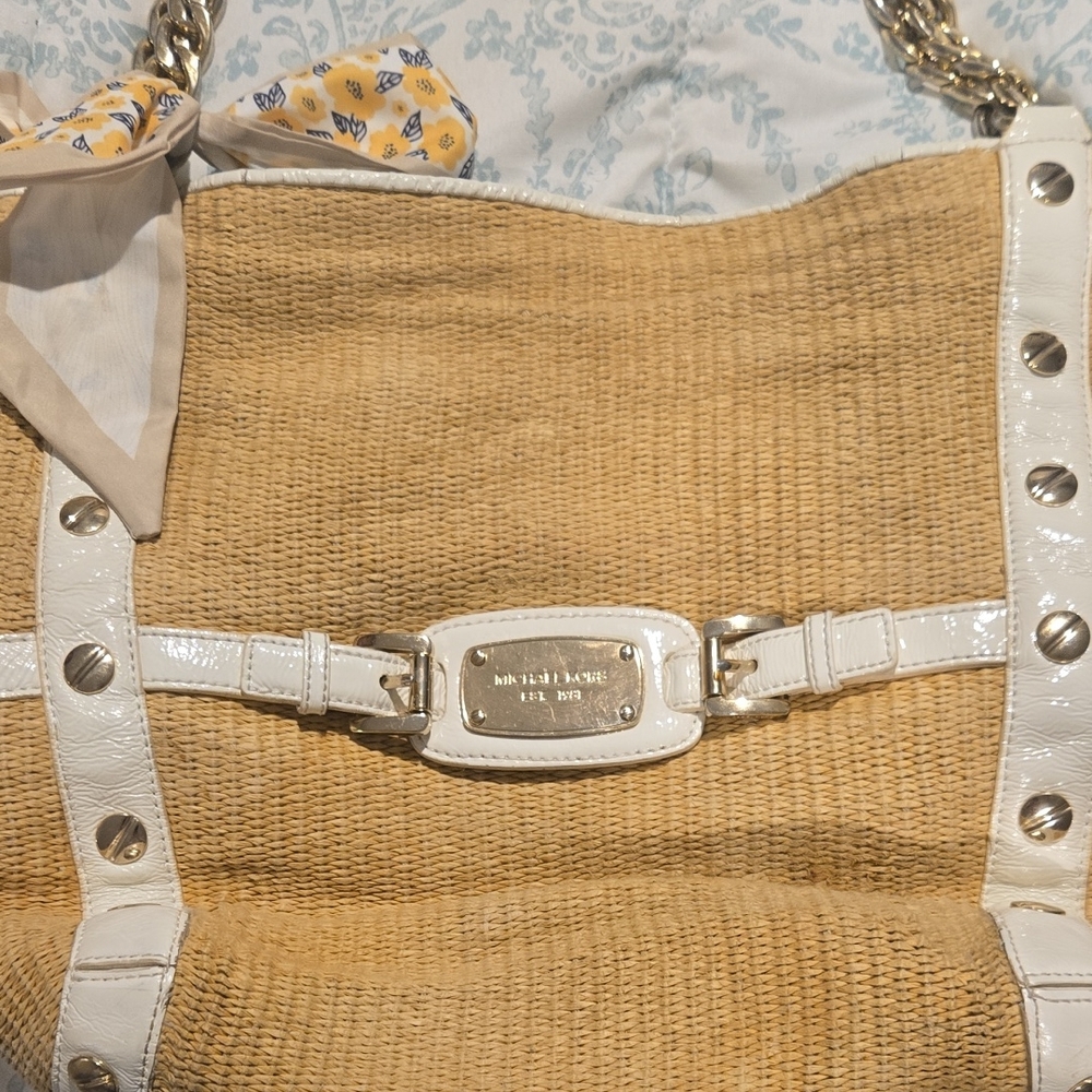 Michael Kors Tan and Cream Tote Bag
